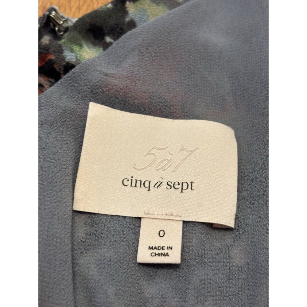 Cinq a Sept Lewis Floral Georgette Mini Dress Tiered Long Sleeve Size 0 - Picture 8 of 9